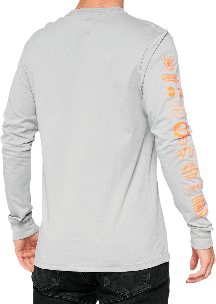 100% Retro Future Long-Sleeve T-Shirt - Vapor - Small 33007-404-10 - Howling Moto