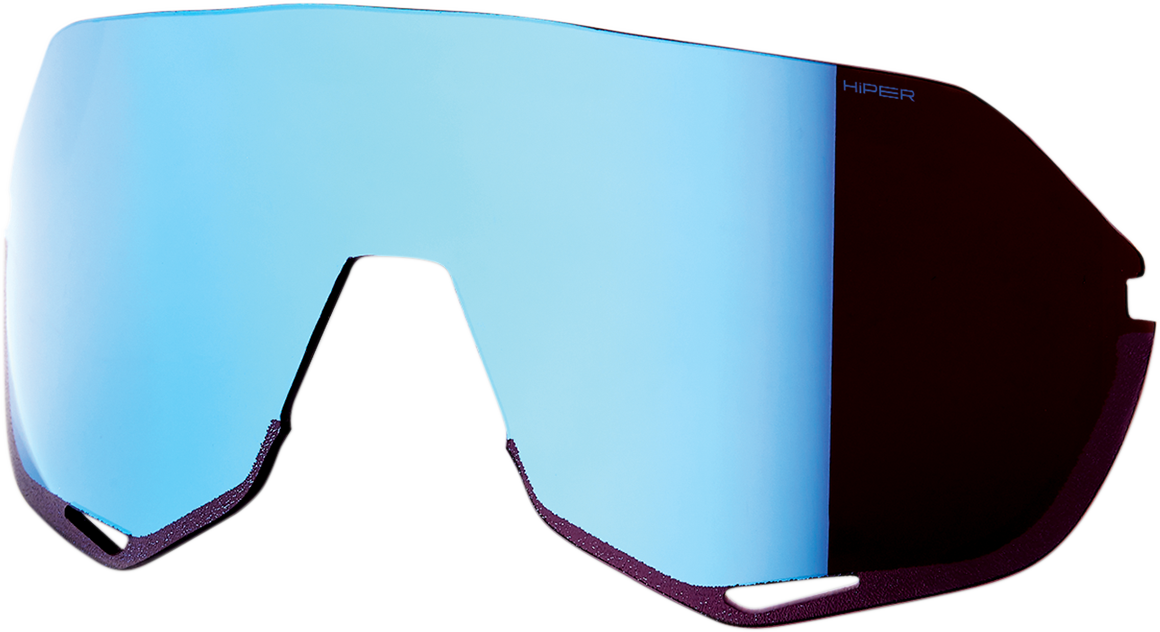 Blue mirror S2 lens for motorcycle helmets by Bill's Exhausts, featuring a sleek reflective blue coating and high-quality construction.