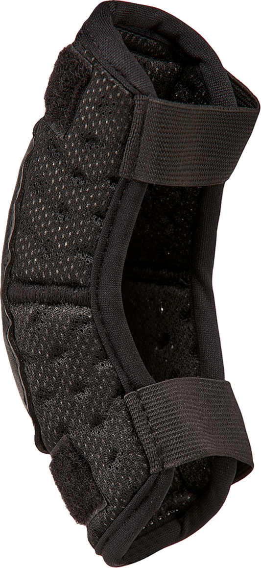 Youth ALPINESTARS Bionic Action Kickstart elbow guards in black and red, designed for protection during active sports.