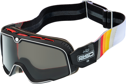 Bill's Exhausts 100% Barstow Malibu Smoke goggles with tinted lenses, designed for motorcycle or motocross riding.
