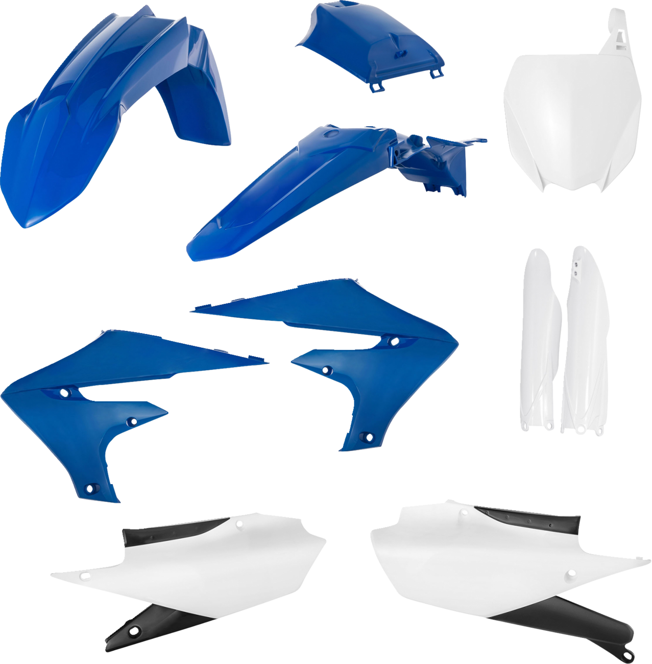 A full replacement body kit for Yamaha YZF250/450 motorcycles, compatible with 2019-2022 models, by Acerbis OEM.