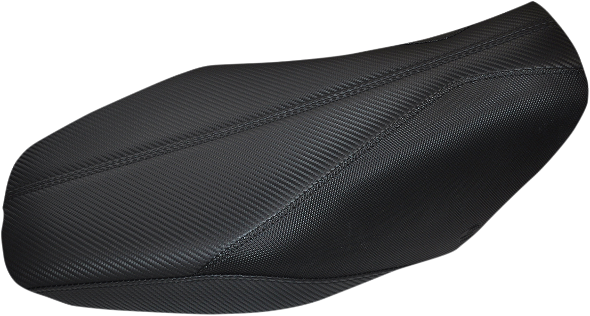 Saddlemens Grom Bench Seat 0810-H036 featuring a sleek, padded motorcycle seat with durable upholstery for comfortable riding.