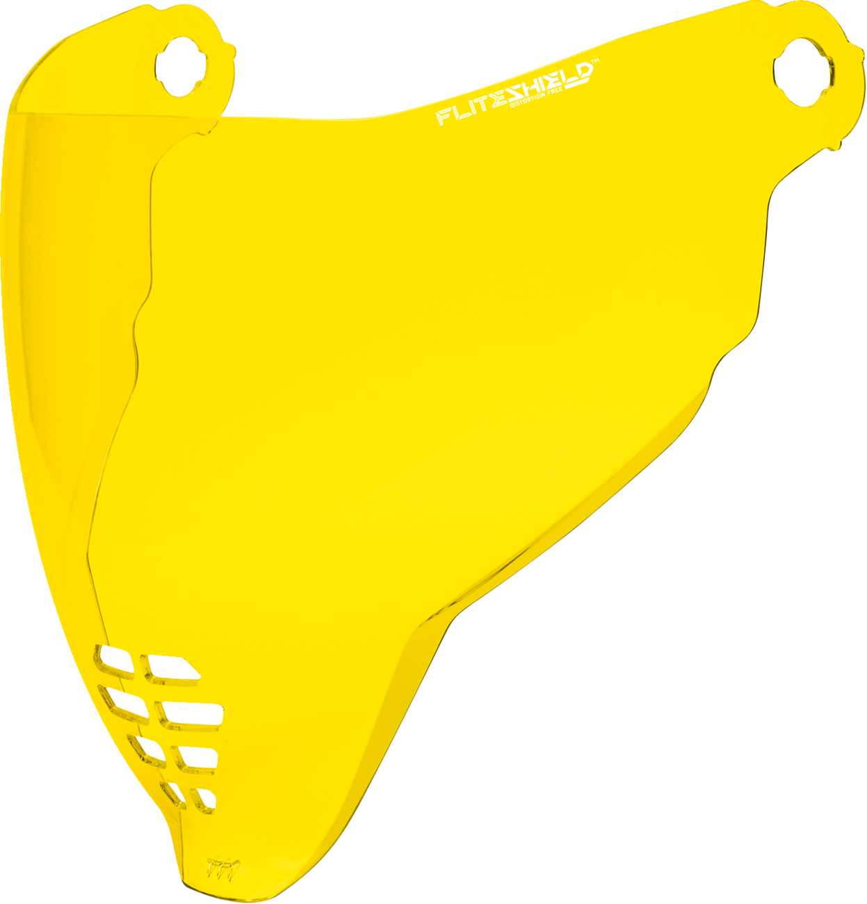 Yellow ICON Airflite FliteShield helmet part for ICON Airflite helmets, featuring clear visor and sleek design.