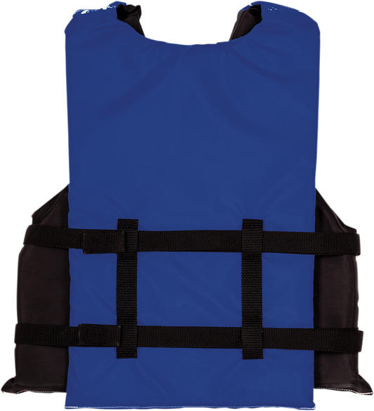 Bill's Exhausts youth Stars & Stripes PFD vest in red, white, and blue with water safety features, suitable for young water sports enthusiasts.