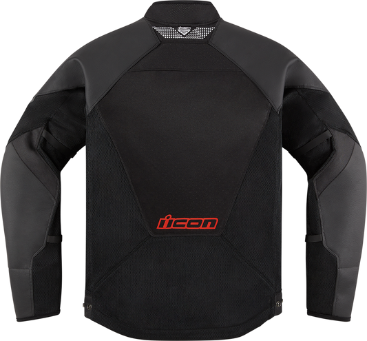 Bill's Exhausts ICON Mesh AFâ„¢ Leather Jacket Slayer small, black motorcycle jacket with mesh panels and leather construction.