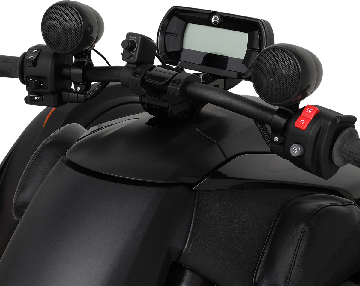 Bill's Exhausts SHOW CHROME Bluetooth waterproof sound system speaker with sleek design and durable construction.