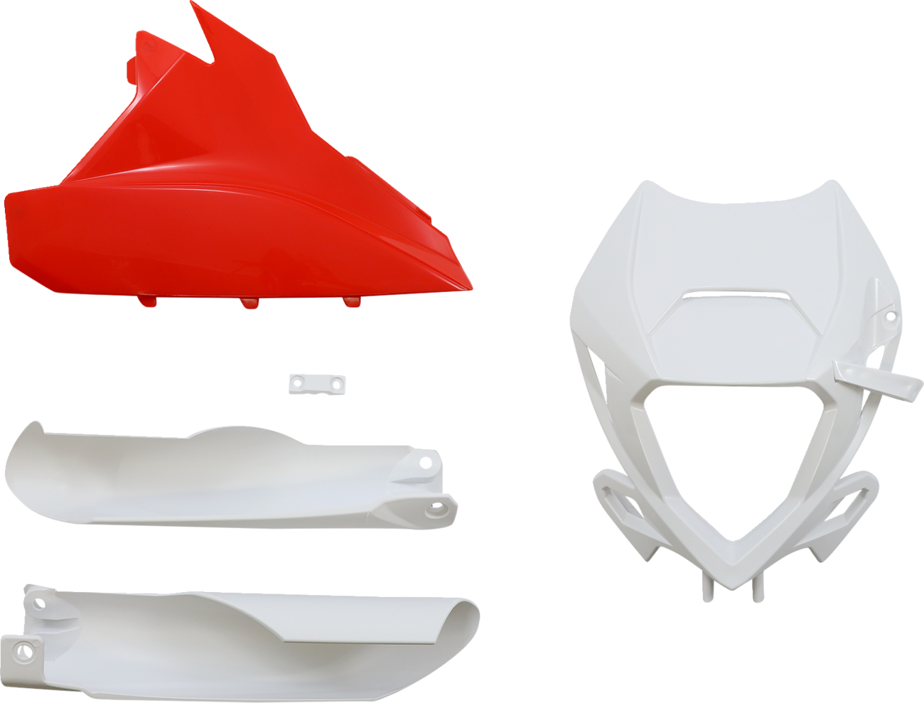 ACERBIS full replacement body kit in OEM red and white for motorcycles, featuring sleek design and durable construction.