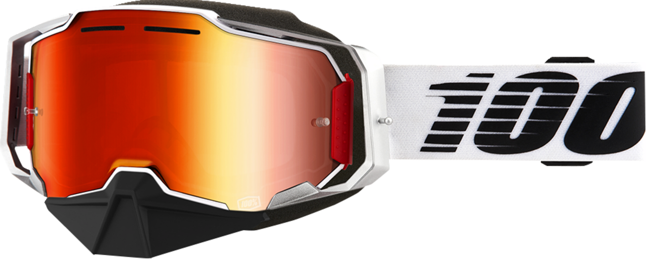 100% Armega Snow Goggles - Lightsaber - Red Mirror 50008-00002 - Howling Moto