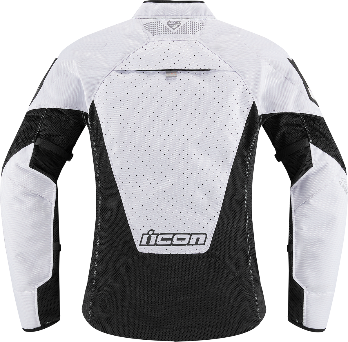 ICON Women's Mesh AF Jacket in white and black, small size, lightweight jacket with mesh panels, by Bill's Exhausts.