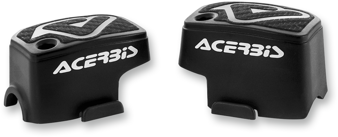 Black ACERBIS Master Cylinder Cover for Brembo brakes, designed for motorcycle body components, with a sleek and durable finish.
