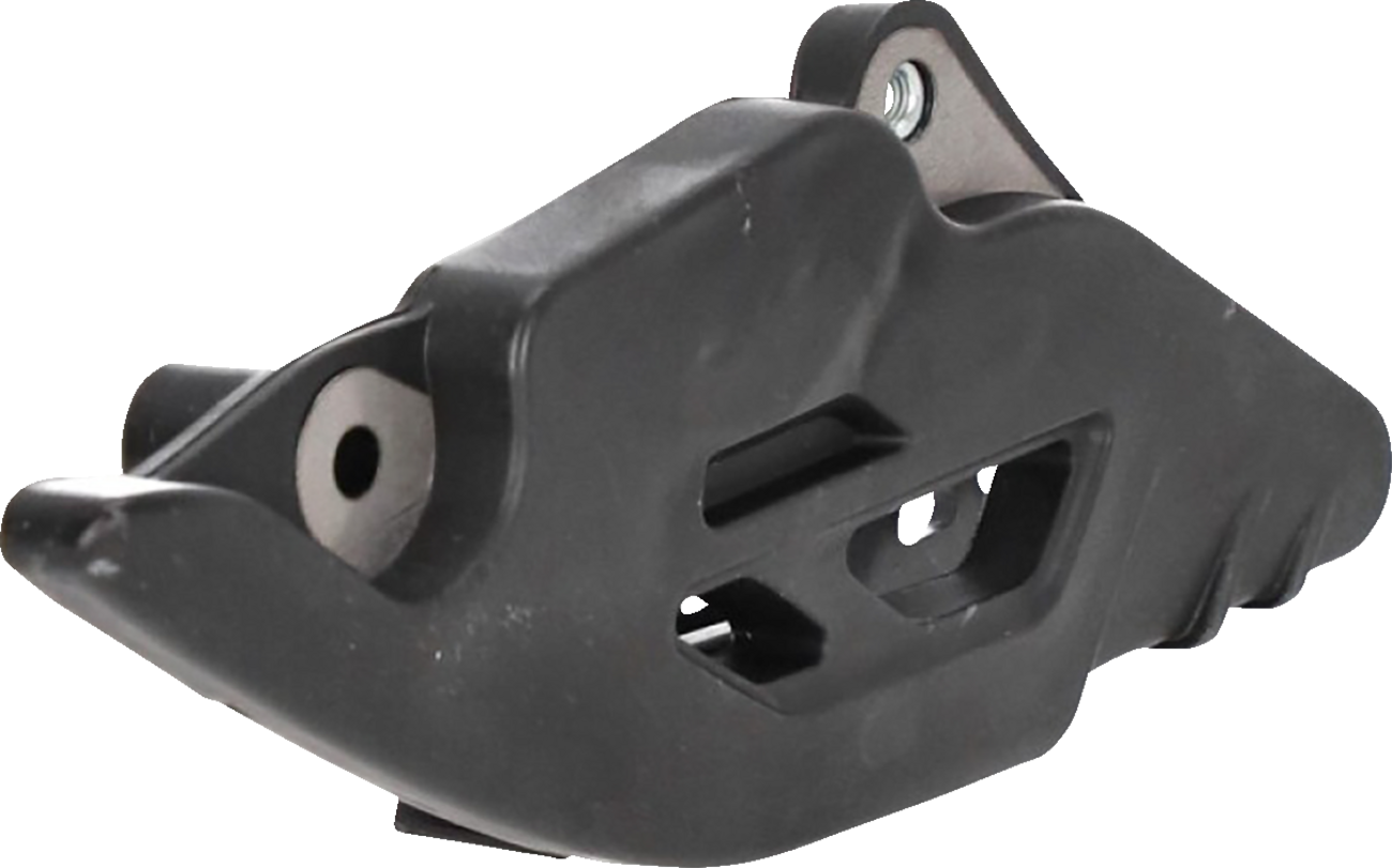 Black Acerbis chain guide for Husqvarna and KTM motorcycles, designed to protect and guide the bike's chain.