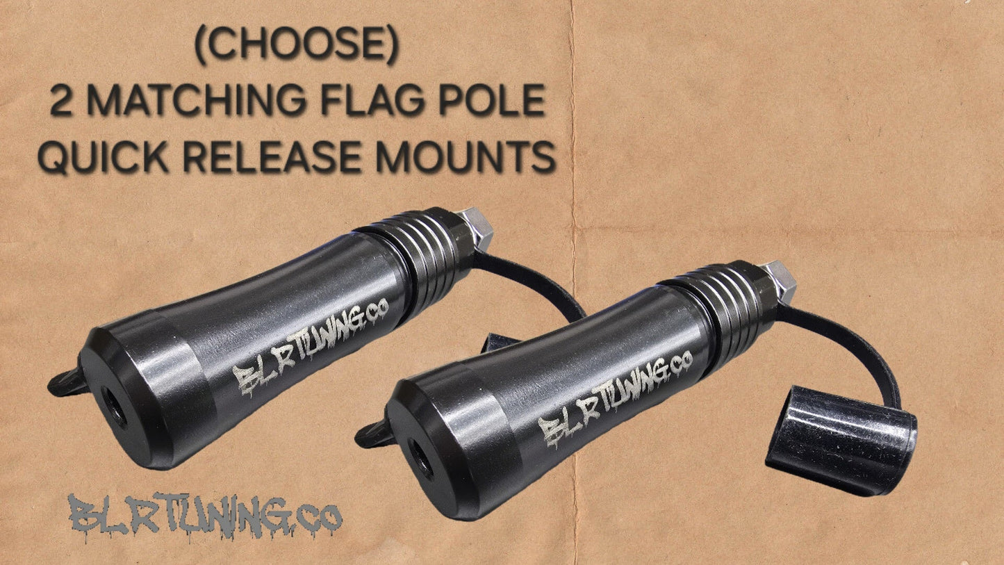 UTV AND ATV FLAGPOLE QUICK RELEASE BILLET ALUMINUM 1/4 OR 5/16 FLAGPOLE HOLDER - Howling Moto