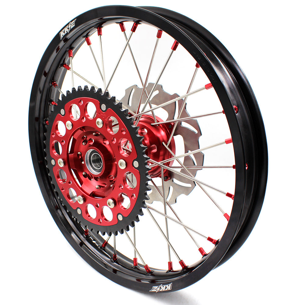 KKE 21&18 21&19 Wheels Set for HONDA XR650R 2000-2008 Red Nipple Discs