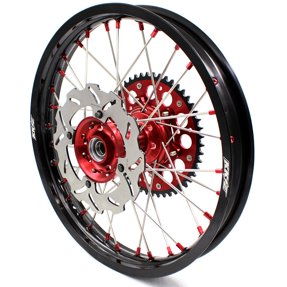 KKE 21&18 21&19 Wheels Set for HONDA XR650R 2000-2008 Red Nipple Discs