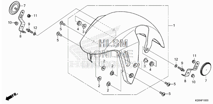 Honda Front Fender Grom 2022+ - Howling Moto