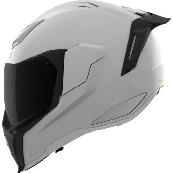 White ICON Ultraflite helmet with MIPS® protection and XL size, featuring sleek aerodynamic design and adjustable straps.
