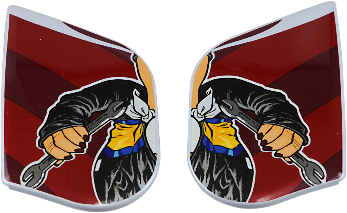 ICON Alliance GT™ side plates for helmet, featuring detailed design and branding, compatible with DC18 model.
