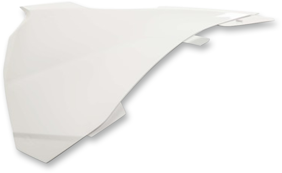 A white Acerbis Airbox Cover body part, designed for motorcycle air intake systems, with a smooth finish and brand markings.