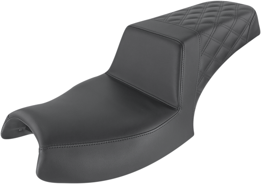 SADDLEMEN Step Up Seat - Front Smooth/Rear Lattice - Black - Challenger I20-06-173 - Howling Moto
