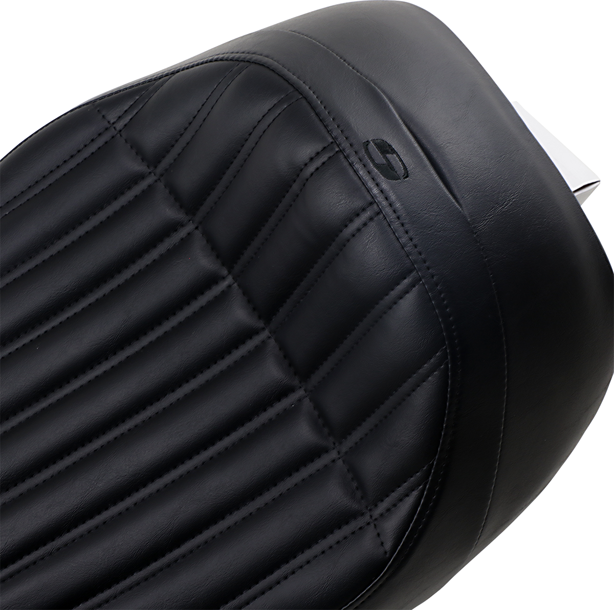 Black SADDLEMEN Knuckle Solo Seat for Indian motorcycles, designed for comfort and style, by Bill's Exhausts.