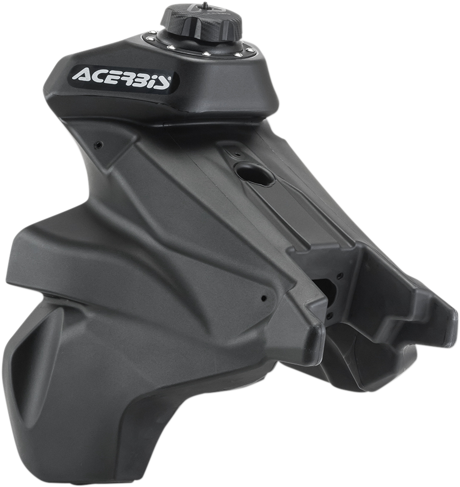 A black ACERBIS gas tank for Husqvarna, with a 3.1-gallon capacity, designed for motorcycle body replacement.