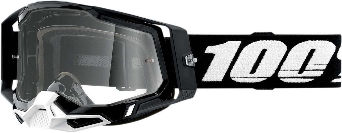 100% Racecraft 2 Goggles - Black - Clear 50009-00001 - Howling Moto