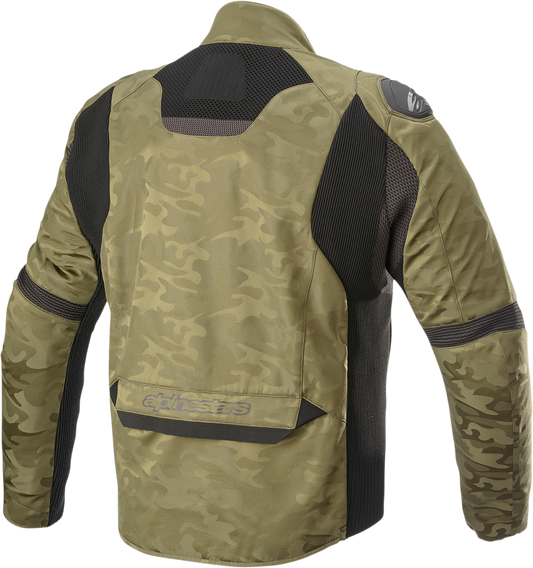 Alpinestars T SP-5 Rideknit® jacket in green and camo, medium size, featuring a sporty design and durable fabric.