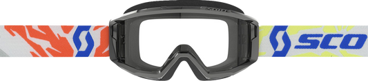Black Scott Youth Primal Goggles with clear lenses, designed for young riders, featuring a durable and comfortable fit.