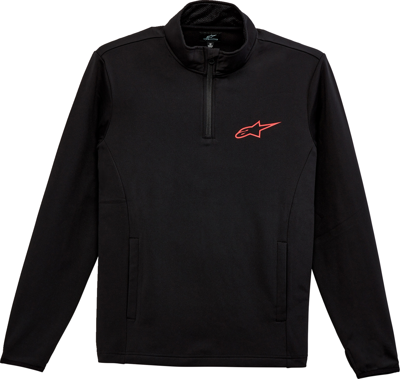 Black Alpinestars Mission jacket in XL size, featuring a sleek design with visible zippers and logo details.