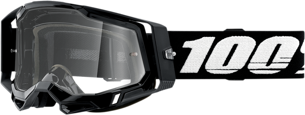 100% Racecraft 2 Goggles - Black - Clear 50009-00001 - Howling Moto