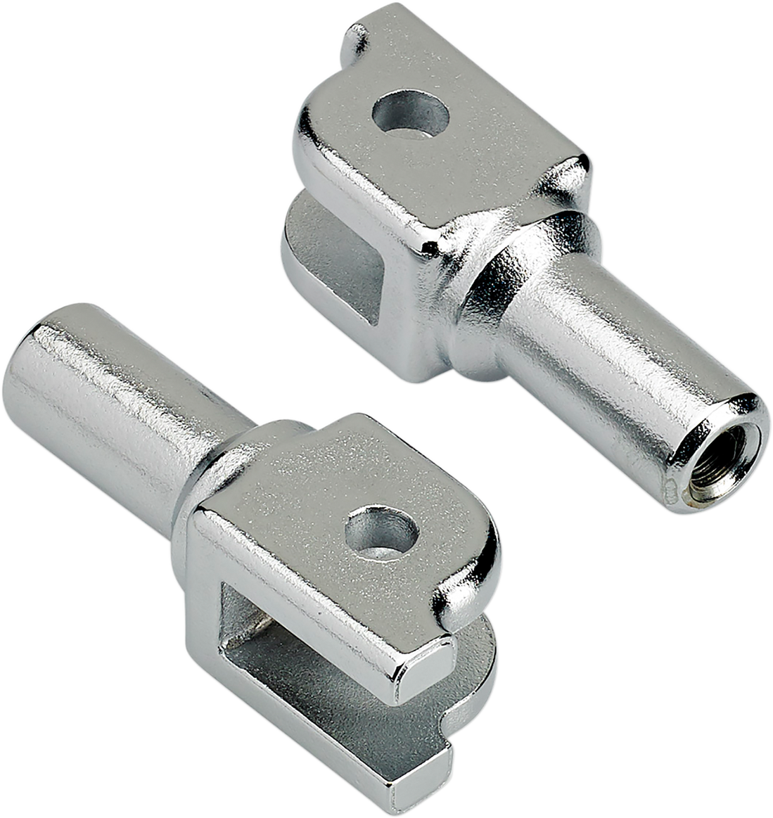 Chrome BILTWELL footpeg mount for Softail motorcycles, designed for durable body installation by Bill's Exhausts.