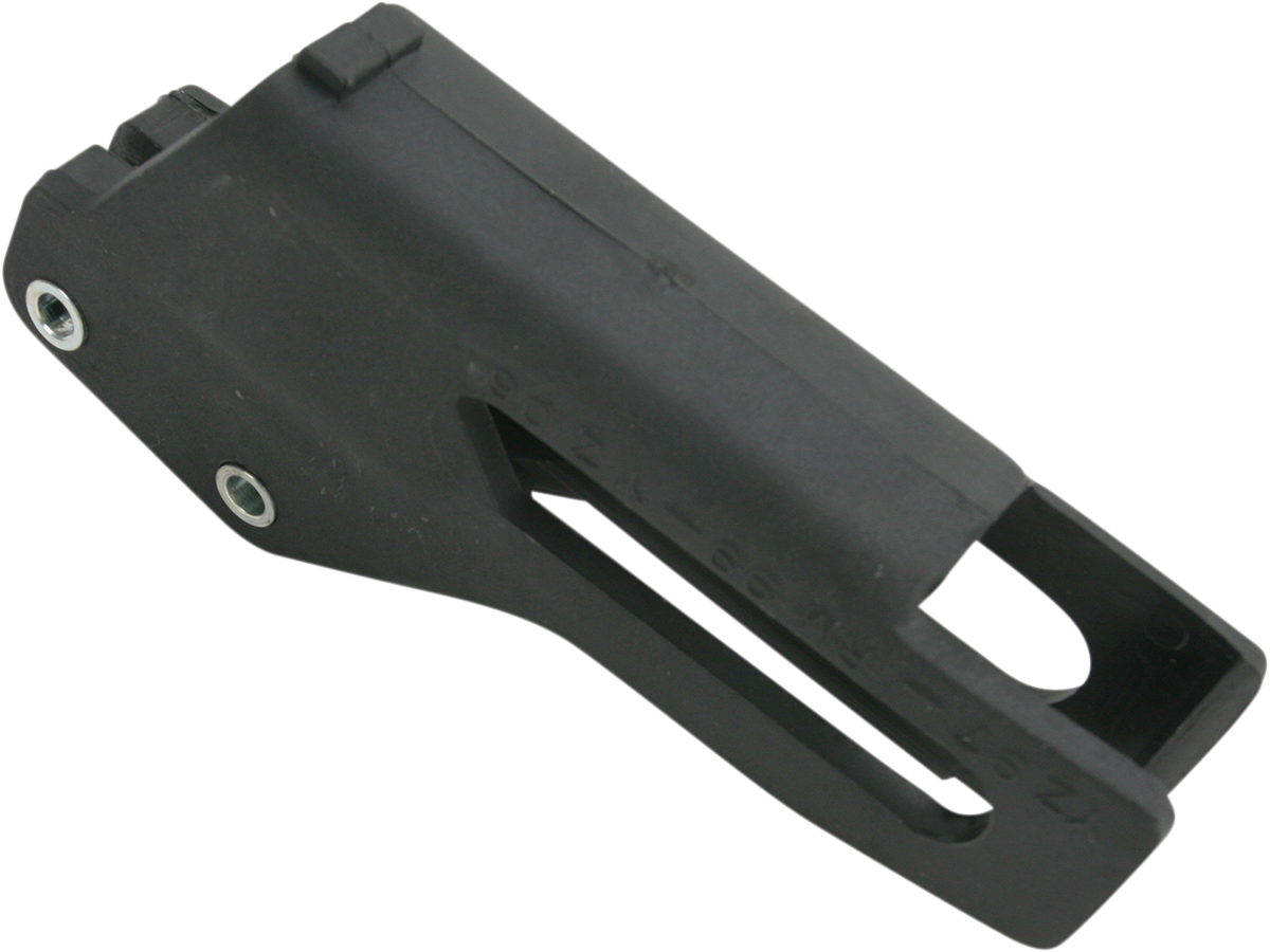 Black Acerbis chain guide for Suzuki and Yamaha motorcycles, shown mounted on the bike's body in this image.