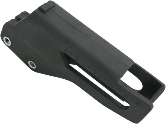 Black Acerbis chain guide for Suzuki and Yamaha motorcycles, shown mounted on the bike's body in this image.
