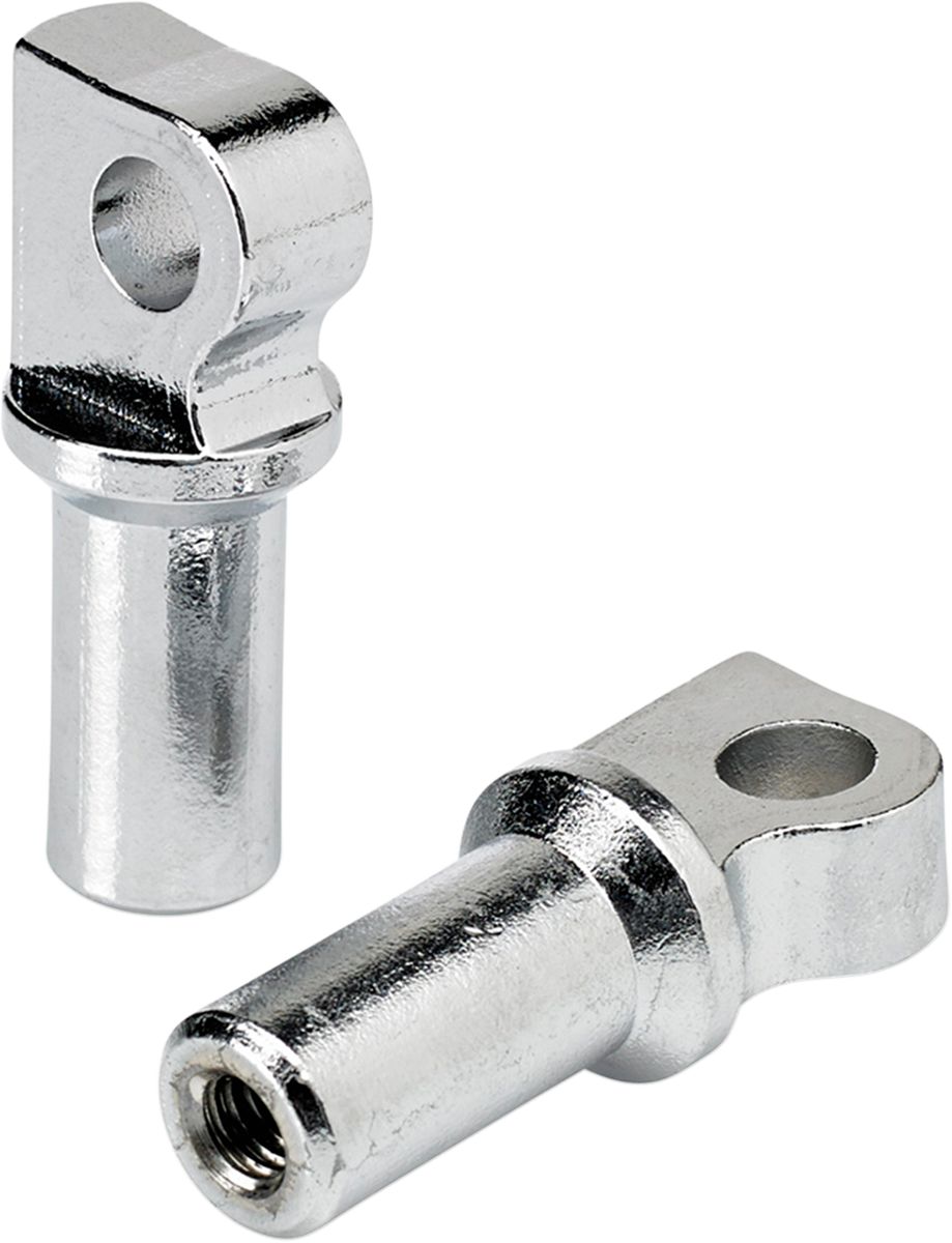 Polished BILTWELL Male Mount Replacement Clevis body part from Bill's Exhausts, showcasing a shiny metal finish.