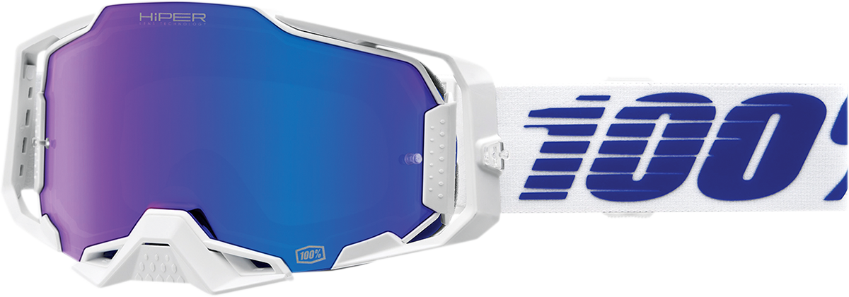 100% Armega Goggles - Izi - HiPER Blue Mirror 50003-00004 - Howling Moto