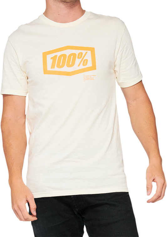 100% Essential T-Shirt - Chalk/Orange - Large 32016-461-12 - Howling Moto