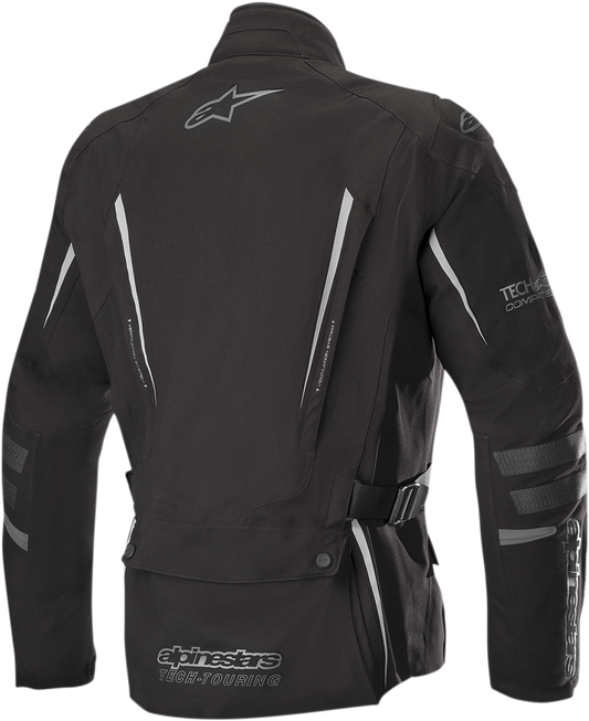 Black Alpinestars Yaguara Drystar® motorcycle jacket in large size, featuring protective armor and durable material.