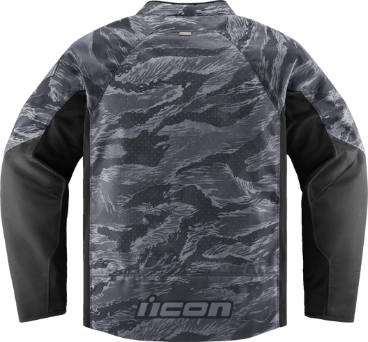Bill's Exhausts ICON Hooligan CE Tiger's Blood Gray Jacket, Medium, with detailed design and logo visible.