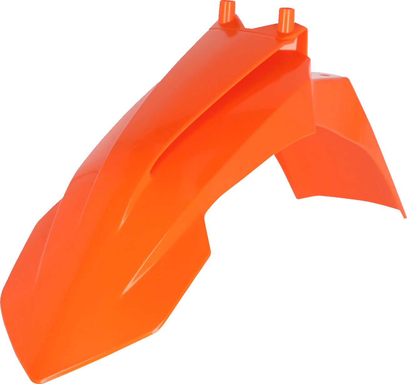 Acerbis OEM orange front fender for motorcycle, designed for durability and style, with a smooth finish and mounting points visible.