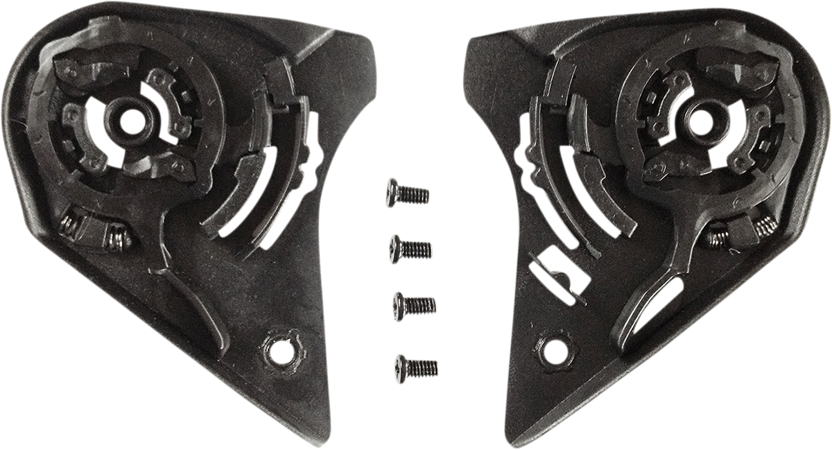 Bill's Exhausts AFX FX-99/FX-105/FX-120 helmet ratchet kit with screws, shown with close-up of helmet attachment components.