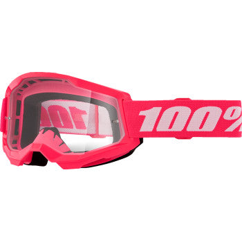 100% Strata 2 Junior Goggle - Pink - Clear 50031-00011 - Howling Moto