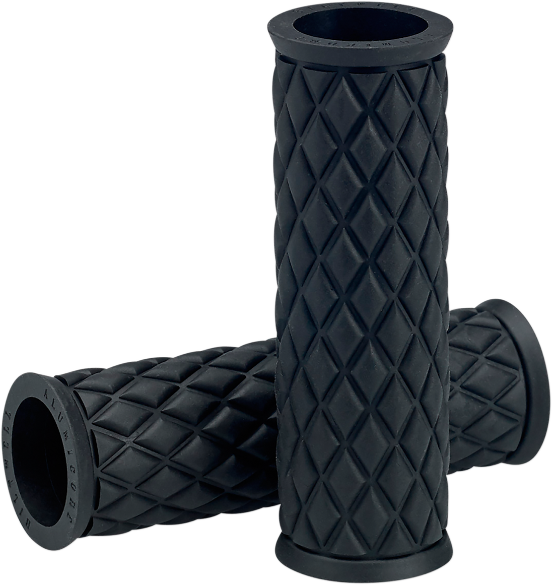 Black BILTWELL Alumicore replacement grips for motorcycle handlebars, featuring a sleek, durable design by Bill's Exhausts.
