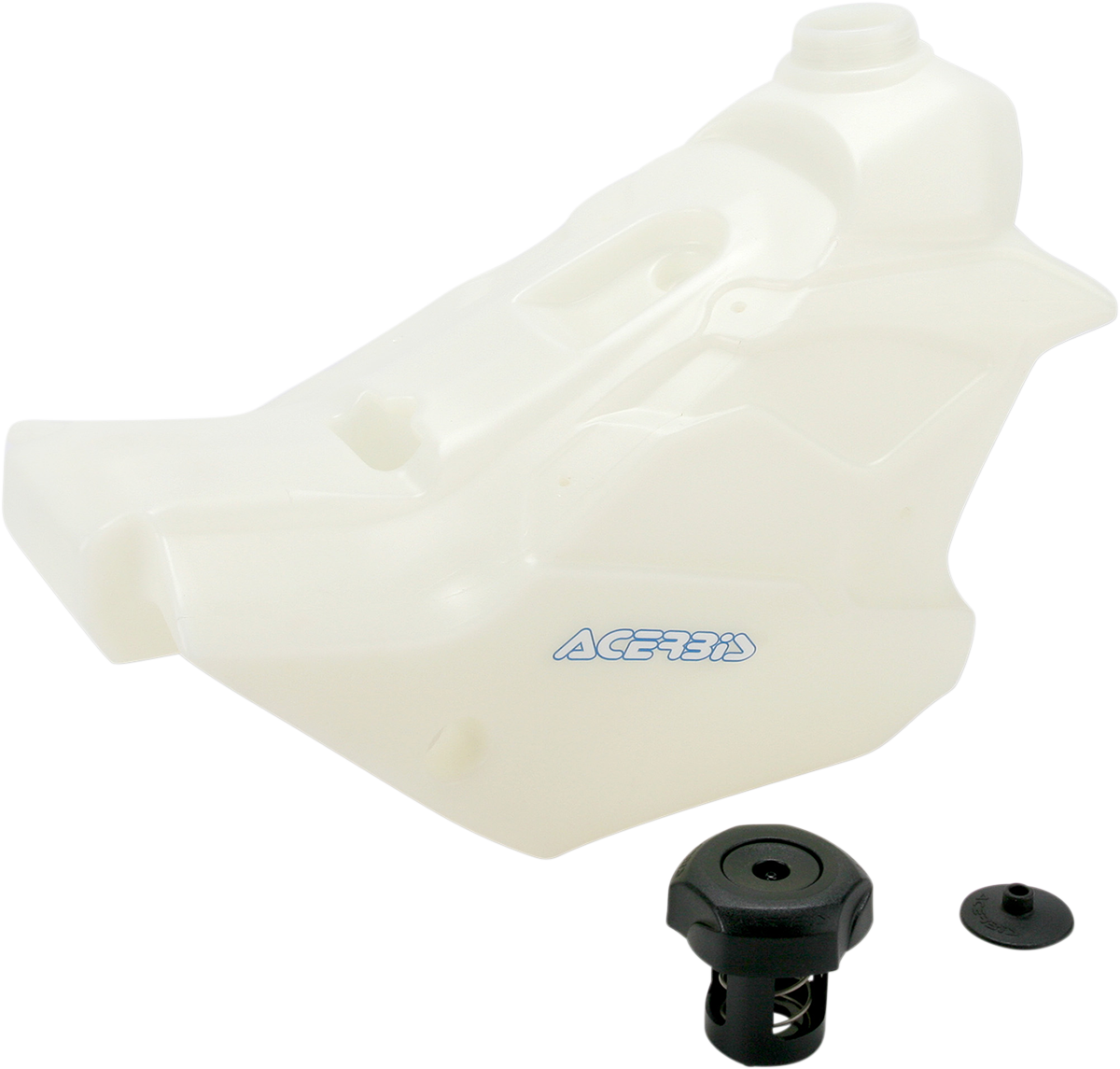 Acerbis natural gas tank for KTM, 2.9-gallon capacity, motorcycle body component with brand markings, shown from side view.
