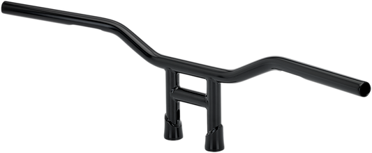 Black BILT-WELL Tyson 8-inch handlebar for motorcycles, featuring a sleek, curved design with mounting points visible.