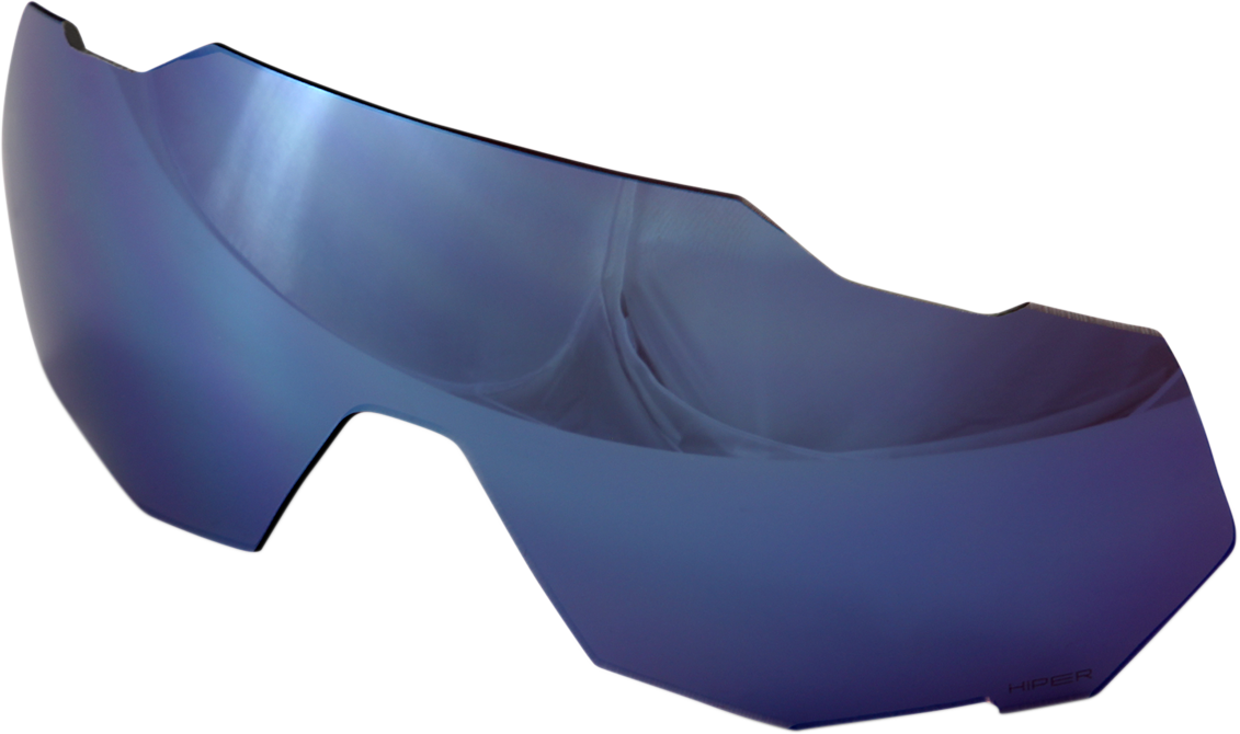 Bill's Exhausts Speedtrap Lens with blue mirror finish, showcasing reflective blue-tinted motorcycle or eyewear lenses.