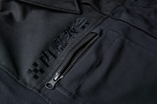 Black ICON Upstate Canvas National Jacket in large size, featuring durable fabric and stylish design, by Bill's Exhausts.