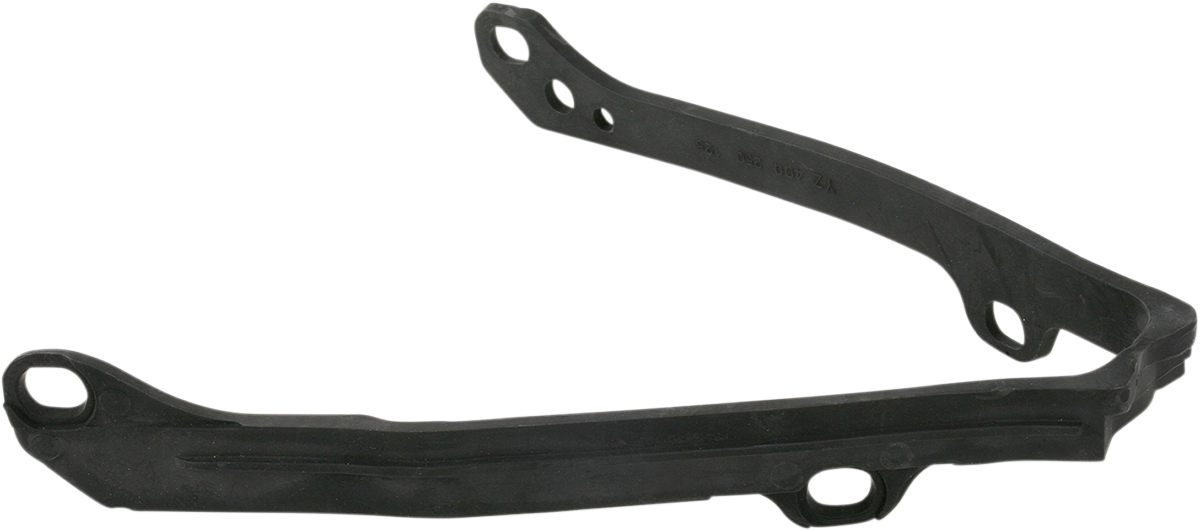 A black Acerbis chain slider for Yamaha motorcycles, designed to protect the chain and swingarm from wear and damage.