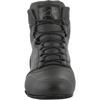 Black Alpinstars Centre Shoes in US 13, featuring a sleek design and comfortable fit, displayed on a neutral background.