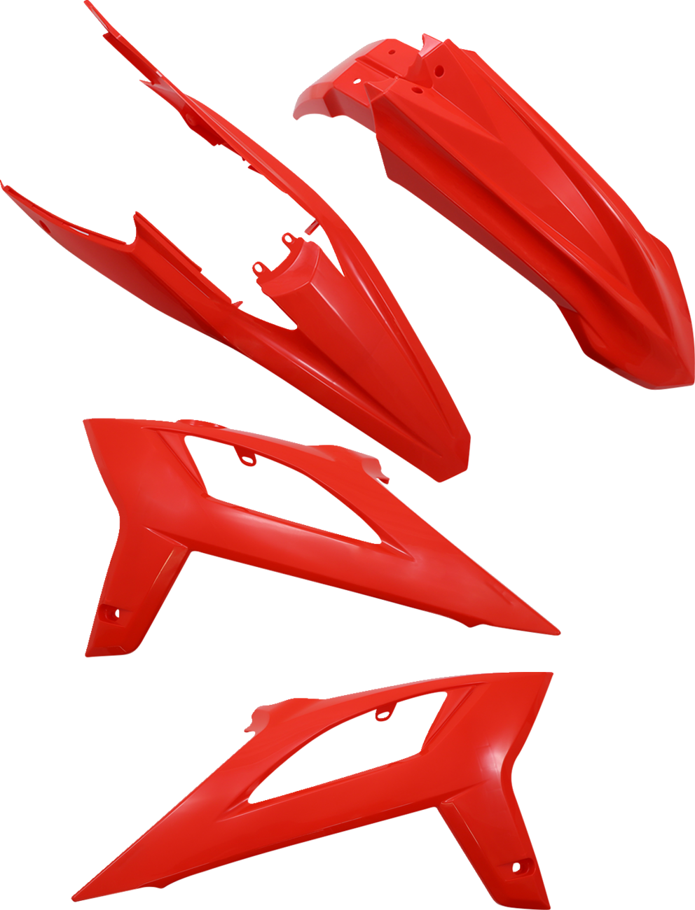 Acerbis OEM standard replacement body kit for motorcycles, showing various body panels and parts on a clean background.