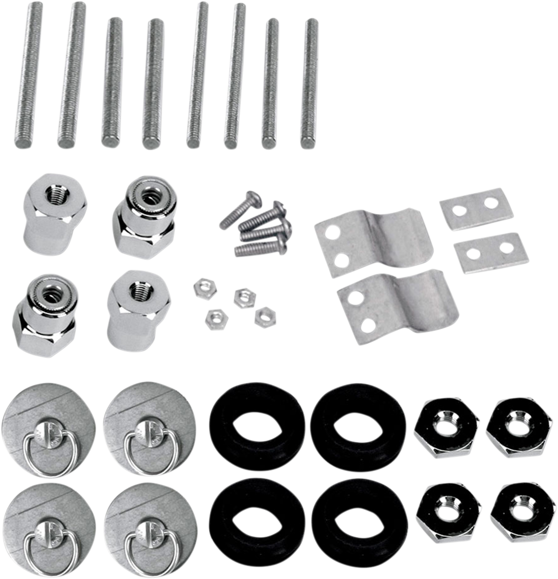 Bill's Exhausts SADDLEMEN Quick Disconnect Kit for Dyna motorcycles, showing the seat mounting hardware and connectors.